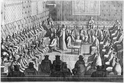 Sesión del Parlamento presidida por la Regente Ana de Austria (1601-66) y Luis XIV (1638-1715) de French School